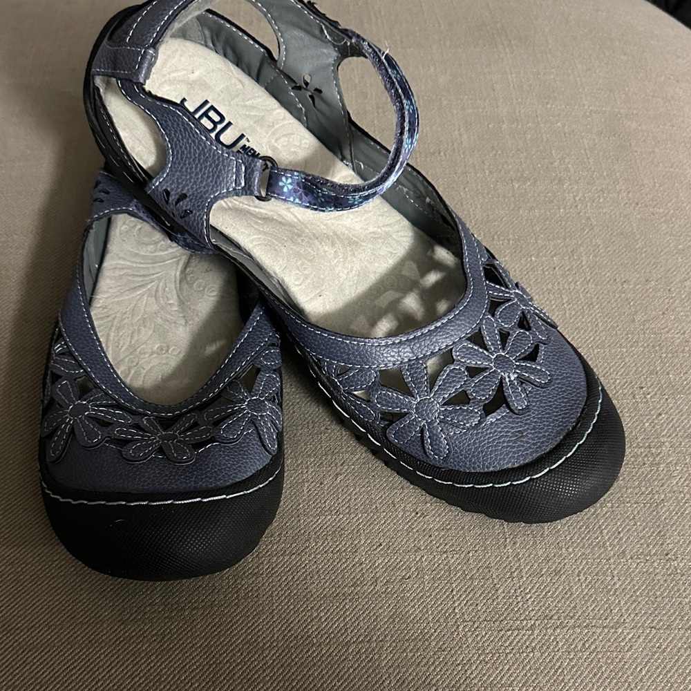 Jambu Gray Cutout Mary Jane Shoes